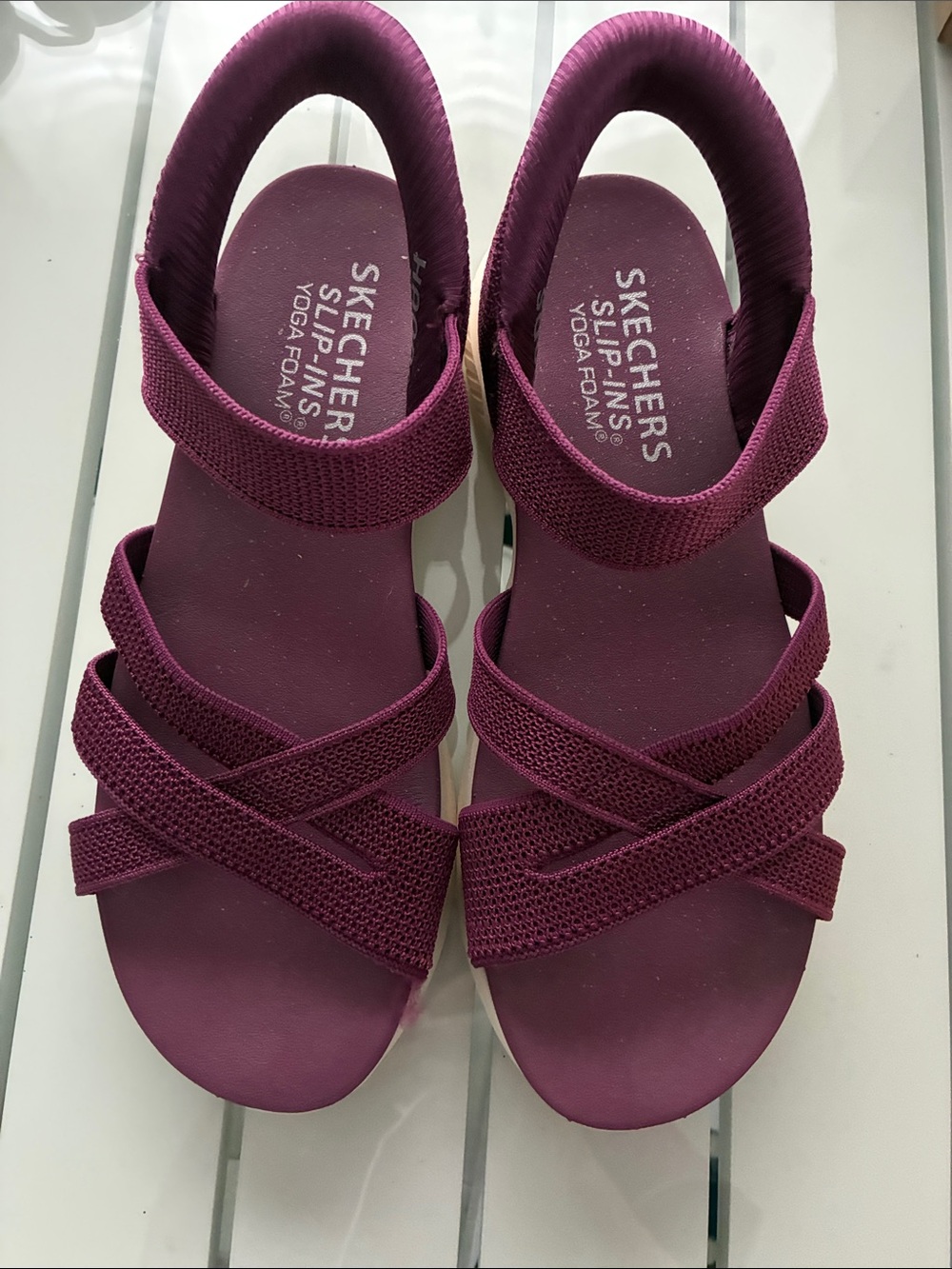 Skechers Women’s Strappy Slip-On Sandal - Plum -9.5